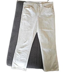 Vintage America High Rise Slim Crop White Cotton Jeans sz 14